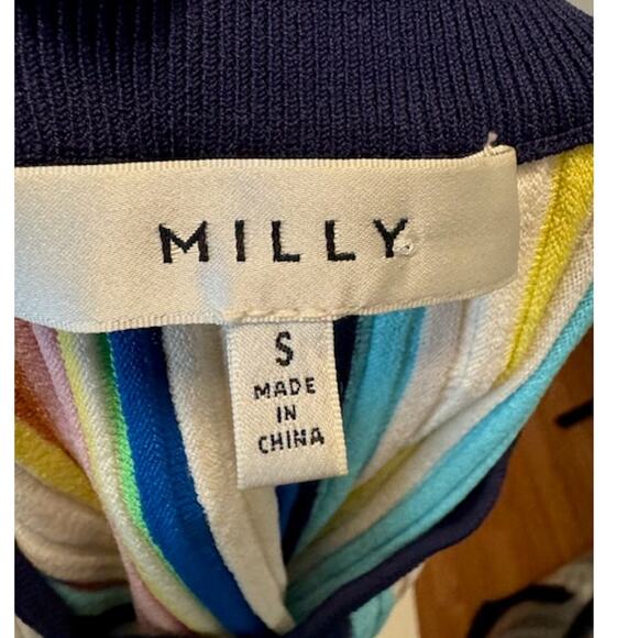 MILLY Vertical Striped Rainbow Pullover S - Picture 2 of 8
